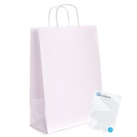 Papierová taška 24x10x32 cm biela Nákupné TAŠKY 50 kusov A4 EKO TAŠKA Papierová taška 24x10x32 cm biela Nákupné TAŠKY 50 kusov A4 EKO TAŠKA