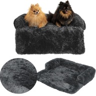 Pelech pre psa na pohovku Furry Plyšová pohovka Sofa Grey 76x76 CM Pelech pre psa na pohovku Furry Plyšová pohovka Sofa Grey 76x76 CM