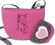 Kabelka s koníkom, malá ružová peňaženka