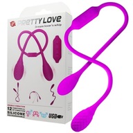 Dvojité vibračné vajíčka Pretty Love, fialové Dvojité vibračné vajíčka Pretty Love, fialové
