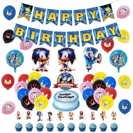 Narodeninové balóniky Sonic súprava narodeninových balónov s topperom a transparentom Narodeninové balóniky Sonic súprava narodeninových balónov s topperom a transparentom