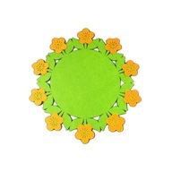 Plstený zelený obrus s oranžovými kvetmi