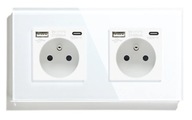 DVOJSKLÁ ZÁSUVKA USB-C KONTAKT 16A SKLO DVOJSKLÁ ZÁSUVKA USB-C KONTAKT 16A SKLO