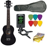 KONCERTNÁ UKULELE + OBAL + TUNER + TRUHÁKY - ČIERNA KONCERTNÁ UKULELE + OBAL + TUNER + TRUHÁKY - ČIERNA