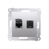 RJ45 počítačová zásuvka cat.6 Silver Simon 54 RJ45 počítačová zásuvka cat.6 Silver Simon 54