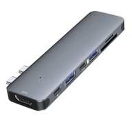 HUB 2x USB C Thunderbolt HDMI 4K 60Hz 3x USB Macbook M1 M2 M3