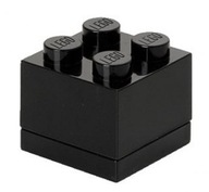 Čierna mini krabica x4 LEGO kocka 4,6 x 4,6 x 4,3 cm