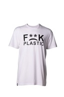 Plastové biele tričko na pravej strane 2022 F**K – L