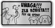 Vtipná informačná tabuľa - pozorný pes Vtipná informačná tabuľa - pozorný pes
