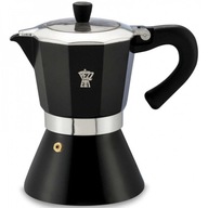 Hliníkový tlakový kávovar na 6 t, čierny