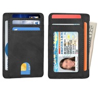 Malá tenká kožená peňaženka, doklady na RFID kartu Malá tenká kožená peňaženka, doklady na RFID kartu