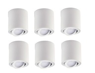 6x okrúhle halogénové upínadlo s pohyblivou trubicou na povrch 6x okrúhle halogénové upínadlo s pohyblivou trubicou na povrch