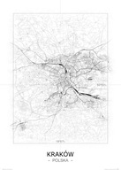 Mapa mesta Krakow na stenu Plagát 50x70 cm Mapa mesta Krakow na stenu Plagát 50x70 cm