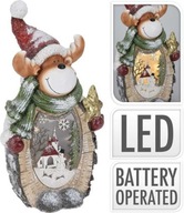 LED sob s obrázkom, svietiaca vianočná figúrka, 52 cm
