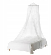 Biela moskytiéra, baldachýn, sieťovaný rám postele