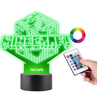 MINECRAFT PIXELE Led Nočná lampa PLEXIDO Gravírovanie MINECRAFT PIXELE Led Nočná lampa PLEXIDO Gravírovanie
