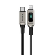 ACEFAST USB Type C na Apple Lightning 8-kolíkový MFi PD30W LCD kábel 1,2 m strieborný ACEFAST USB Type C na Apple Lightning 8-kolíkový MFi PD30W LCD kábel 1,2 m strieborný