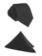 PÁNSKY SET KRAVATÁ A VRECKOVÝ SET, ČIERNO-BIELE BODKY PÁNSKY SET KRAVATÁ A VRECKOVÝ SET, ČIERNO-BIELE BODKY