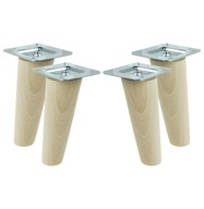 4 x nohy drevené nohy 10 cm s montážnou doskou 4 x nohy drevené nohy 10 cm s montážnou doskou