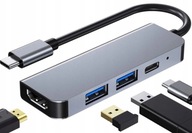 HUB USB-C HDMI ADAPTÉR 4k 2x USB 3.0 5Gb/s PD
