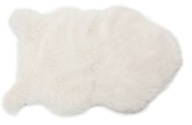 Biely koberec z ovčej kožušiny z imitácie kože 80x150cm