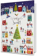 Zimná krajina Vianočná pohľadnica s trblietkami KStar56