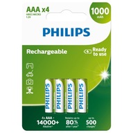 Batéria PHILIPS 1000mAh AAA R03 4ks ReadyToUse Batéria PHILIPS 1000mAh AAA R03 4ks ReadyToUse