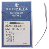 Schmetz ihly pre nedostatočne prepracované Bent 2140TP 80 - 10 Schmetz ihly pre nedostatočne prepracované Bent 2140TP 80 - 10