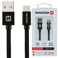 SWISSTEN USB nabíjací kábel USB-C 0,2m 3A SWISSTEN USB nabíjací kábel USB-C 0,2m 3A