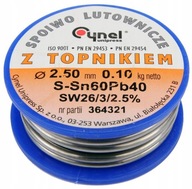 CÍNOVÝ - CÍNOVÝ PÁJKOVÝ SPOJ S FLUXOM - 2,5 mm 100 g CÍNOVÝ - CÍNOVÝ PÁJKOVÝ SPOJ S FLUXOM - 2,5 mm 100 g