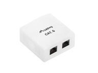 Zásuvka na povrch 2x RJ45 Cat.6 biela Zásuvka na povrch 2x RJ45 Cat.6 biela