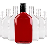 50 kusov Flat fľaša na likér, tinktúru, vodku, mesačný svit, džús, 350 ml