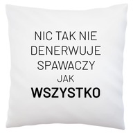 Nič viac nenaštve zváračov.Biely vankúš Nič viac nenaštve zváračov.Biely vankúš