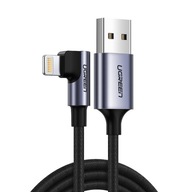 Uhlový kábel pre iPhone USB - Lightning MFI 2.4A 1m čierny