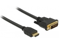 Delock HDMI M - DVI-D M adaptérový kábel čierny duálny