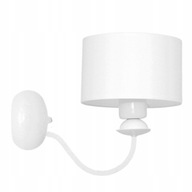 Biela nástenná lampa s jedným kovovým tienidlom