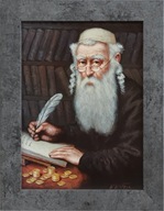 OBRAZ 29x22 ŽID POČÍTANIE PEŇAZÍ ŠEDÝ RÁM OBRAZ 29x22 ŽID POČÍTANIE PEŇAZÍ ŠEDÝ RÁM