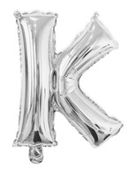 Fóliové balónové písmeno SILVER K narodeninové hélium 40cm