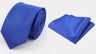 Pánska obyčajná modrá kravata + modré vreckové