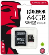 KINGSTON MICROSD CARD 64GB MICRO CL10 SD ADAPTÉR KINGSTON MICROSD CARD 64GB MICRO CL10 SD ADAPTÉR