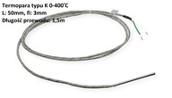 Teplotný snímač termočlánok K 400*C fi3mm 50mm Teplotný snímač termočlánok K 400*C fi3mm 50mm