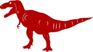 Prívesok, prelamovaná ozdoba, červený dinosaurus