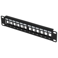 Patchpanel 12 prázdnych portov 10" 1U Patchpanel 12 prázdnych portov 10" 1U