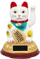 Maneki-neko solárna mačka šťastia, biela, 12 cm Maneki-neko solárna mačka šťastia, biela, 12 cm