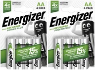 8x ENERGIZER Power Plus AA R6 HR6 NH15 batérie 1,2V 2000mAh 8x ENERGIZER Power Plus AA R6 HR6 NH15 batérie 1,2V 2000mAh
