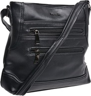 DÁMSKA CROSSBODY TAŠKA S MNOHO VRECKAMI čierna