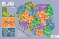 Desk pad Poľsko mapa PSČ s PSČ Poľska