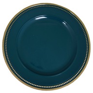 Tanier, tanier, podložka, zelená, zlatý okraj, 33 cm Tanier, tanier, podložka, zelená, zlatý okraj, 33 cm