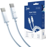 USB-C to C 3mk Hyper kábel 100W biely 2m 5A USB-C to C 3mk Hyper kábel 100W biely 2m 5A