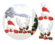 Vianočné nálepky Santa Claus a Soby v okne, 65 cm Vianočné nálepky Santa Claus a Soby v okne, 65 cm